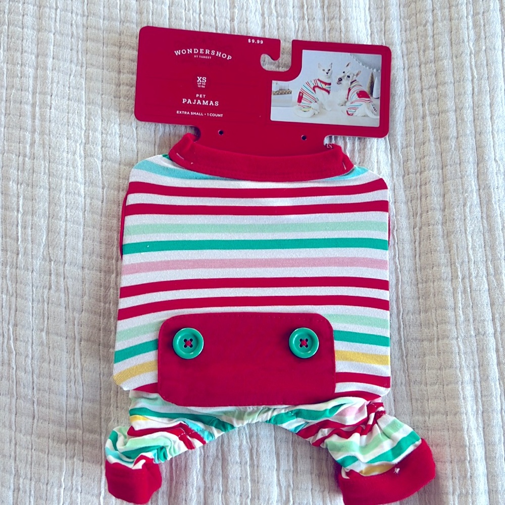 🆕 🌈 NEW! Wondershop Colorful Striped Pet Pajamas - Size XS 🐈